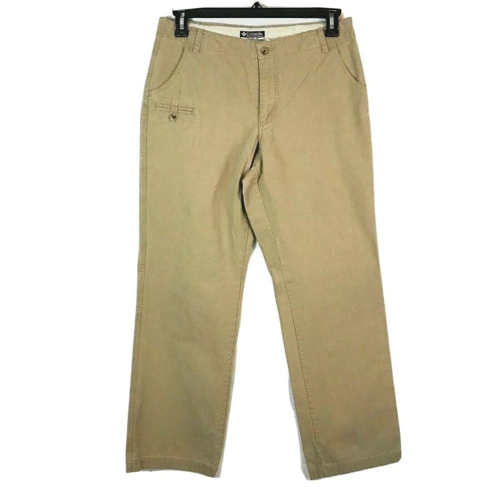 Columbia Sportswear Womens Size 10 Beige Khaki 100% Cotton Twill 5 Pocket Pants